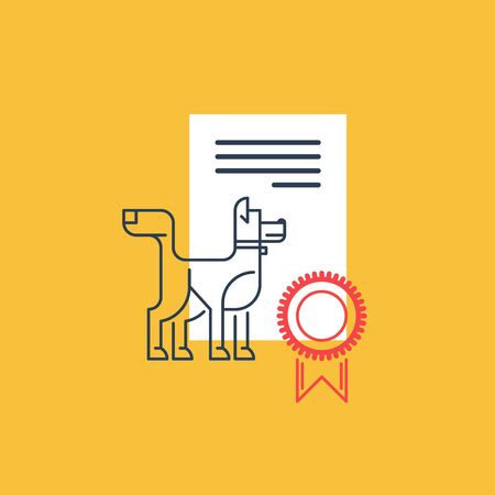 A mark of distinction. Dog competition award. Breeding quality mark.のイラスト素材
