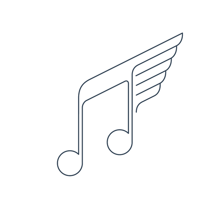Winged music noteのイラスト素材