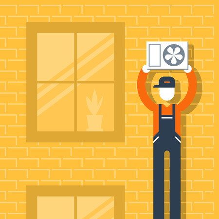 Air conditioner installmentのイラスト素材