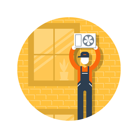Air conditioner installmentのイラスト素材