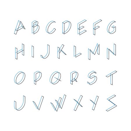 Isometric monoline lettersのイラスト素材