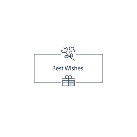 Congratulation or invitation template, linear designのイラスト素材