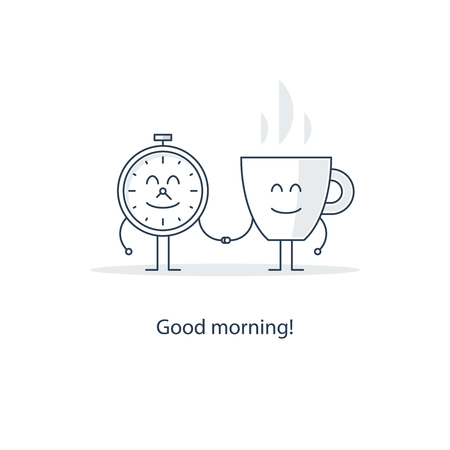 Good morning, tea timeのイラスト素材