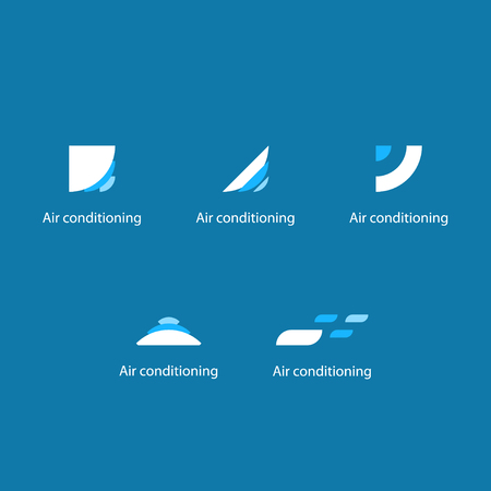 Air conditioning , climate control concept, cooling service. Engineering, software, media, tech company identityのイラスト素材