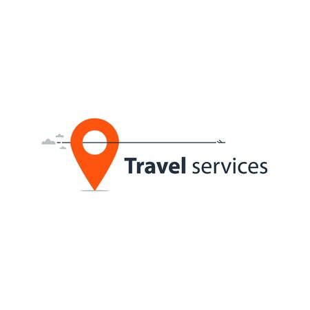 Travel tour company concept, vacation destination illustrationのイラスト素材