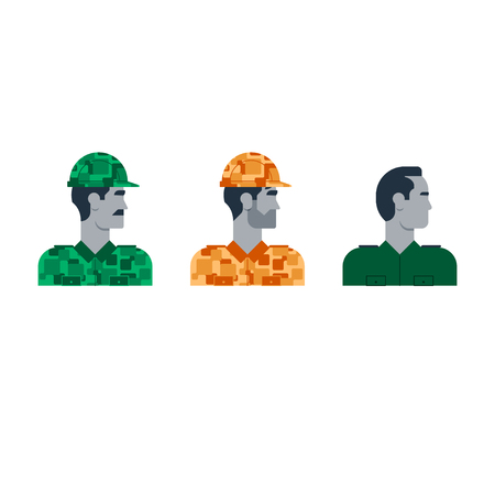 Flat design  illustration. Male character turned headのイラスト素材