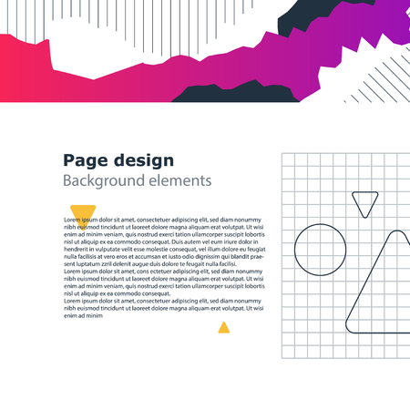 Creative modern background, unusual minimalistic template and attractive poster design, vector geometric shapes, abstract pattern with gradientのイラスト素材