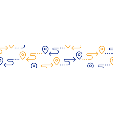 Shipping services background, fast relocation pattern, transportation company logo elements, shipping order, distribution line icon, tracking parcel outline vectorのイラスト素材