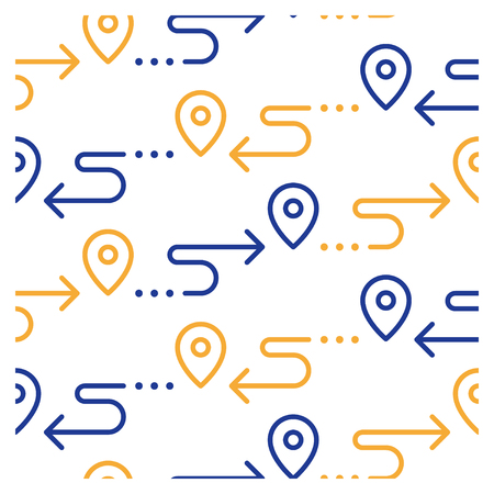 Shipping services background, fast relocation pattern, transportation company logo elements, shipping order, distribution line icon, tracking parcel outline vectorのイラスト素材