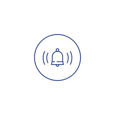 Alarm bell ringing, security attention, notification concept, vector line iconのイラスト素材