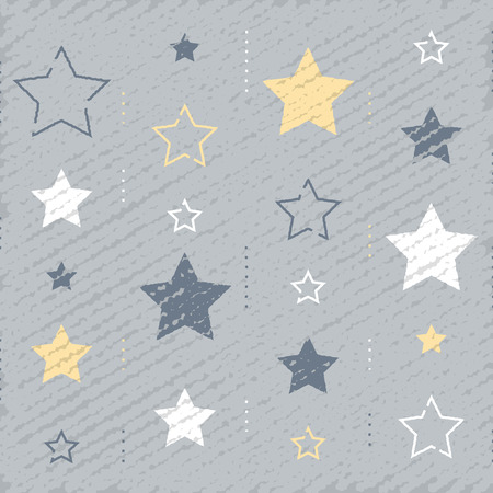 Background with stars, vintage abstract backdrop with subtle grunge texture, minimalist pattern, festive decoration, graphic design, vector illustrationのイラスト素材