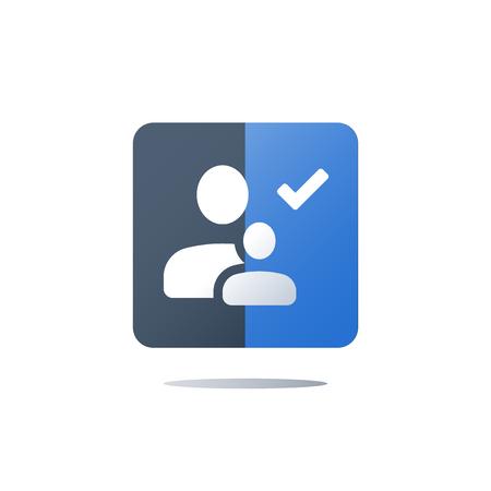 Family medical services, health care concept, family insurance program, group of people, vector flat iconのイラスト素材