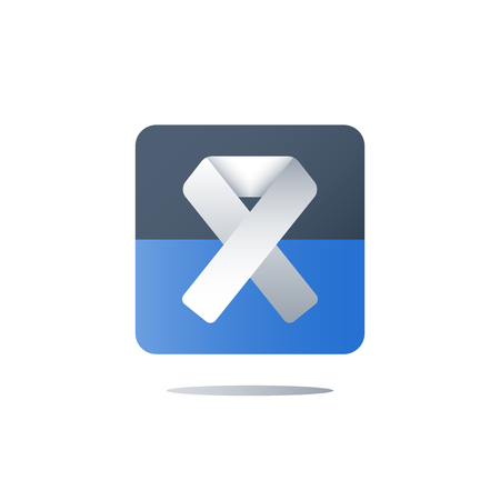 Human immunodeficiency virus, AIDS concept, medical services, health care program, preventive measures, check up clinic, medical test, white ribbon, vector flat iconのイラスト素材