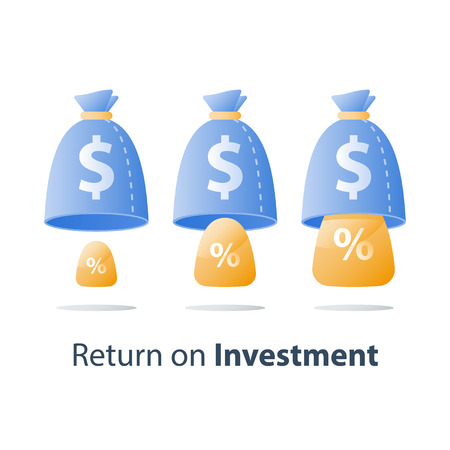 Long term investment strategy, pension fund, secure finance, savings account, multiply capital, mutual fund, financial concept, value increase, vector iconのイラスト素材