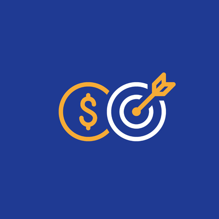 Financial target, credit score, funding concept, payment installment, vector line iconのイラスト素材
