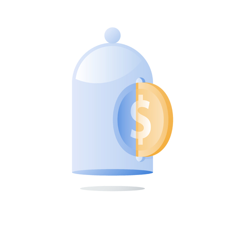Invest fund, long term investment, future income growth, capital allocation, pension savings account, superannuation concept, bank deposit, value increase, wealth management, vector iconのイラスト素材