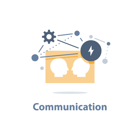 Decision making, emotional intelligence, positive mindset, psychology and neurology, social skills, behavior science, creative thinking, human head, learning concept, vector icon, flat illustrationのイラスト素材
