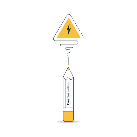 Writing education concept icon. Creative story tellig. Flat design vector illustrationのイラスト素材