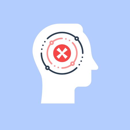 Decision making, opinion poll, bias and mindset, marketing focus group, psychology or sociology, recruitment concept, human resources, select candidate, job retraining, vector flat illustrationのイラスト素材