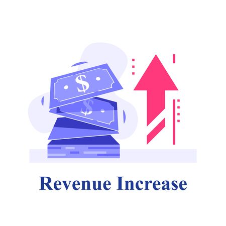Fast cash, small loans, micro lending, earn more money, financial strategy, finance provision, revenue growth, investment fund, high interest, vector flat illustrationのイラスト素材
