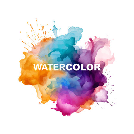 Watercolor paint splashes isolated on white background. Vector illustration.のイラスト素材