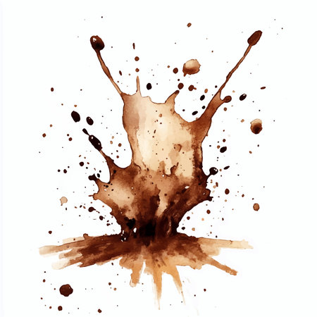 Abstract watercolor splashes of brown color on a white background.のイラスト素材