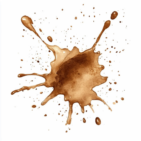 Splash of coffee on a white background. Watercolor illustration.のイラスト素材