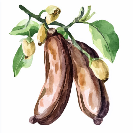 Watercolor illustration of banana fruits on white background. Hand drawn illustration.のイラスト素材