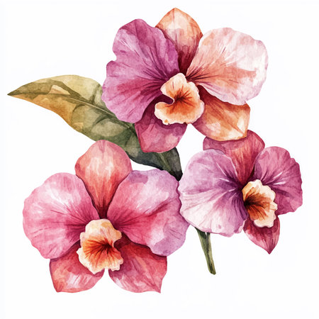 Beautiful vector watercolor illustration with nice hand drawn pansy flowersのイラスト素材