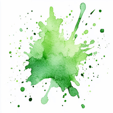 Abstract green watercolor splash on white background. Texture paper. Vector illustration.のイラスト素材
