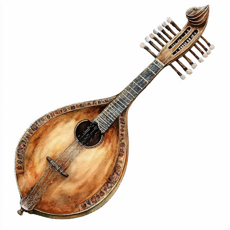 Traditional balalaika. Isolated on white background. 3D illustration.のイラスト素材