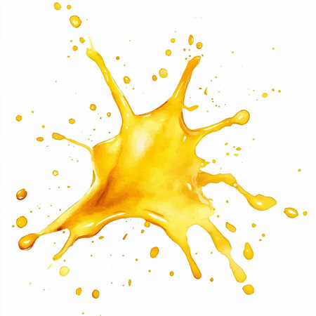 Splash of yellow juice isolated on white background. Vector illustration.のイラスト素材