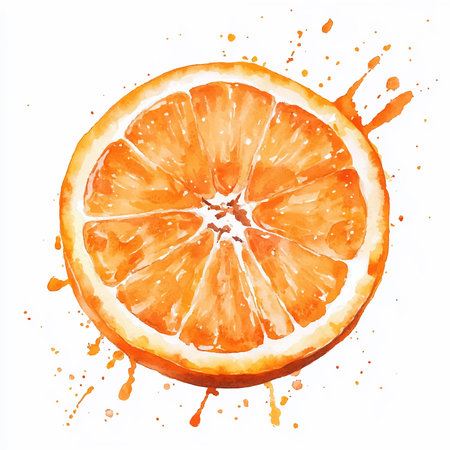 Sliced orange on a white background. Watercolor illustration.のイラスト素材