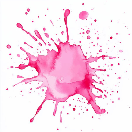 Pink watercolor splashes isolated on white background. Vector illustration.のイラスト素材