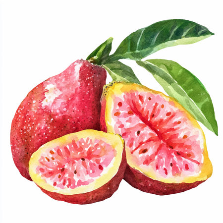 Watercolor illustration of figs. Isolated on white background.のイラスト素材