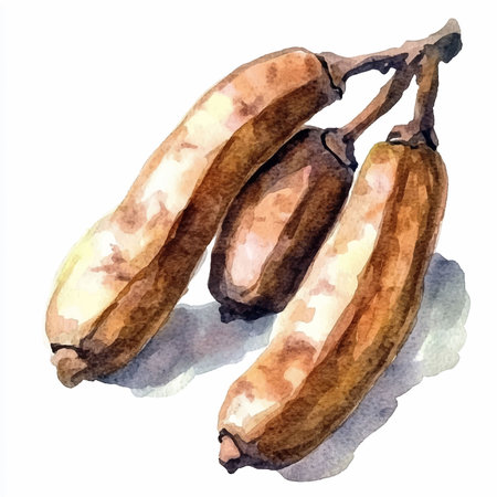 Watercolor illustration of bananas on a white background. Hand-drawn illustration.のイラスト素材