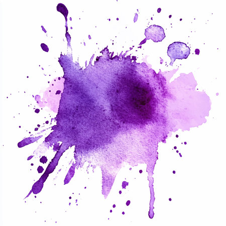 Purple watercolor splashes on a white background. Vector illustrationのイラスト素材