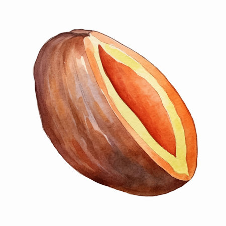 Watercolor hazelnut. Hand drawn illustration on white background.のイラスト素材