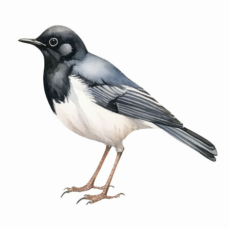 watercolor drawing of a bird on a white background, hand-drawn illustration