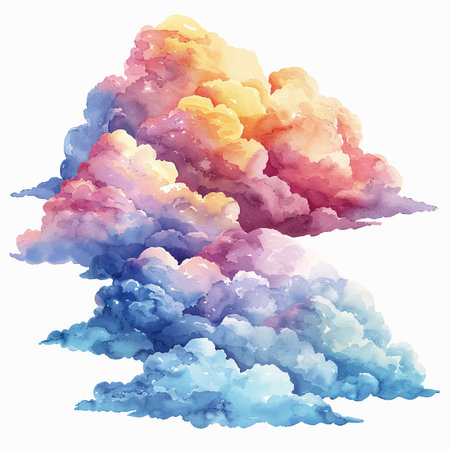 Watercolor cloud. Vector illustration. Hand drawn watercolor cloud.のイラスト素材