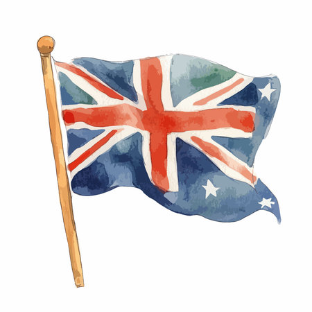 Flag of Great Britain on a white background. Watercolor illustration.のイラスト素材