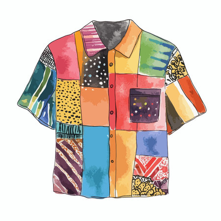 Colorful shirt. Hand drawn illustration on white background. Vector.