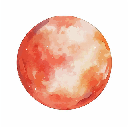 Hand drawn watercolor planet isolated on white background. Vector illustration.のイラスト素材