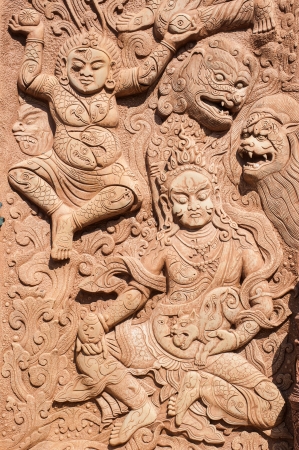 Buddha wall sculptureの写真素材