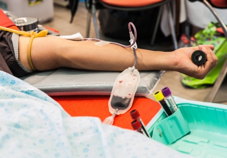people donate blood のeditorial素材