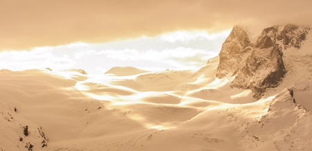 abstract sunlight shining to snowの写真素材