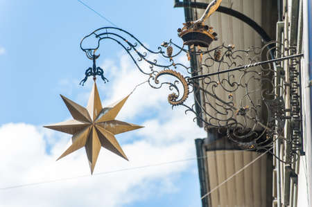 Shop sign star shapeの写真素材