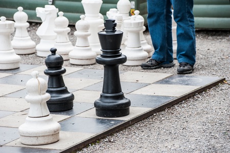 Playing Giant chessの写真素材