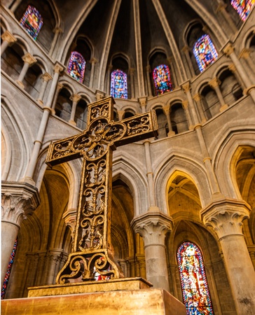 In side of Notre-Dame Cathedral - Lausanne, Switzerlandのeditorial素材