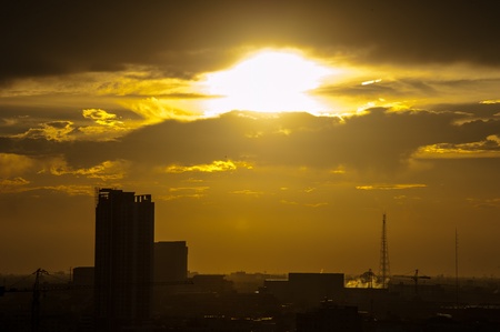 Beautiful Burning Sky at Sunsetの写真素材